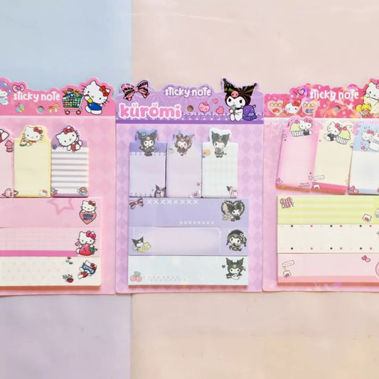 Multiple Style Character Sticky Notes Set - Kuromi