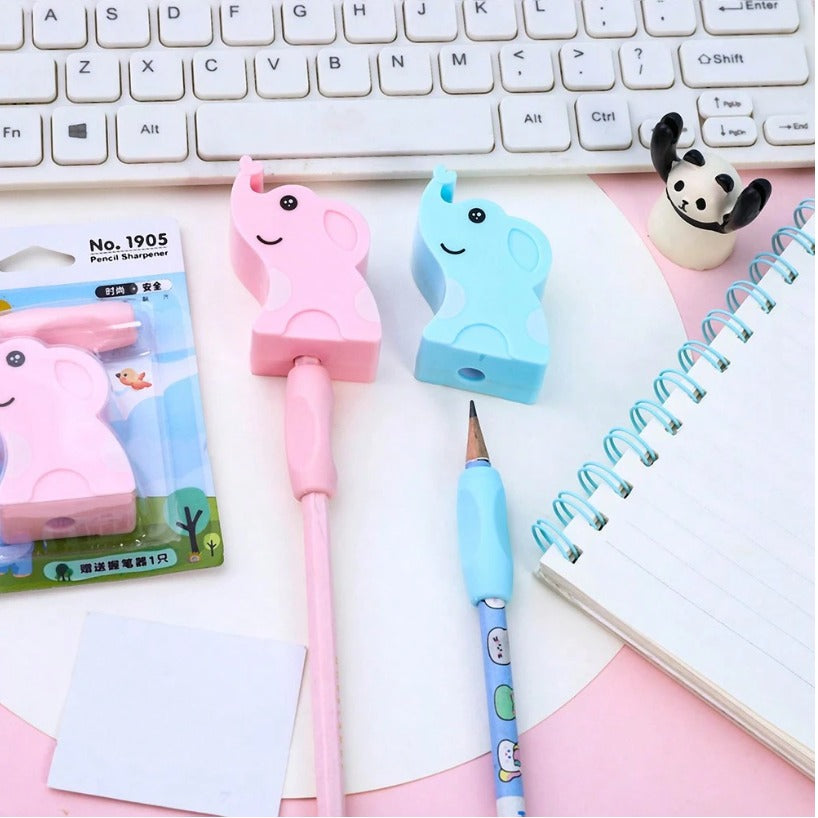 Sharpener - Elephant with Eraser (One set - Random Color)