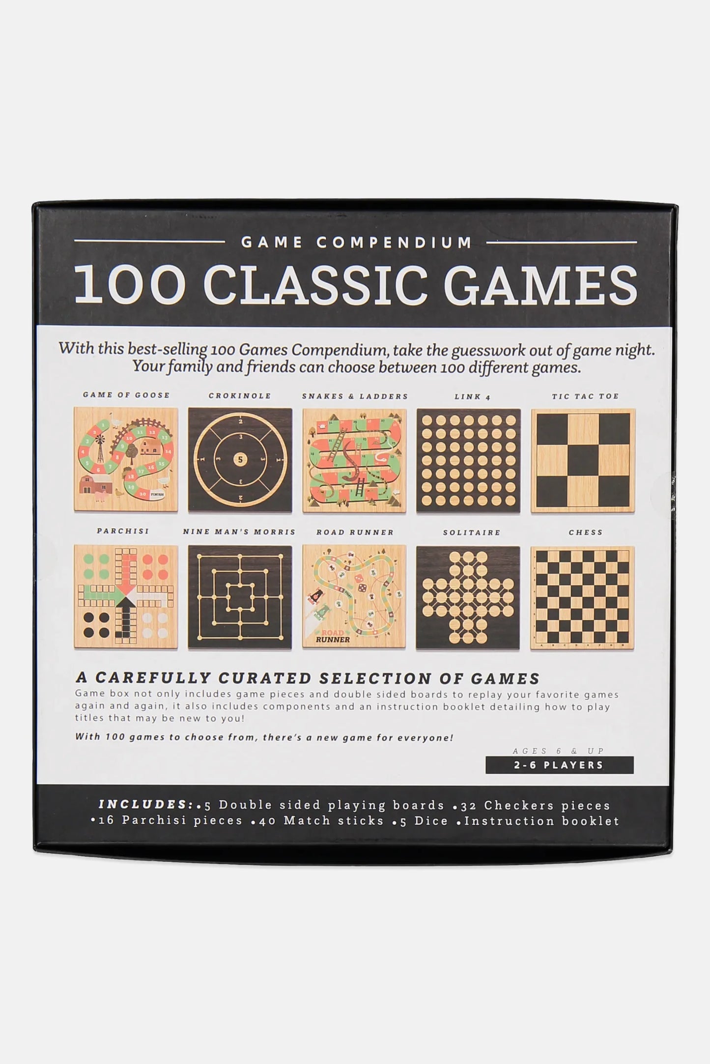 Forever Clever 100 Classic Game Black/White