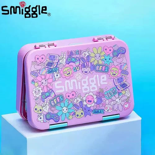 Smiggle Bento Lunch Box (BPA Free) - Floral Unicorn Hearts