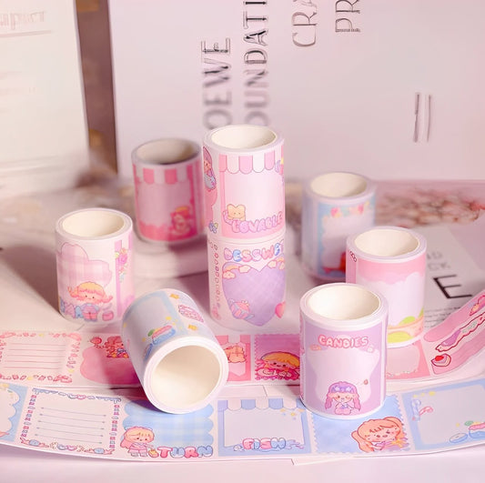 Cute Kawaii Sticky Notes Roll (1 Piece Random Design)