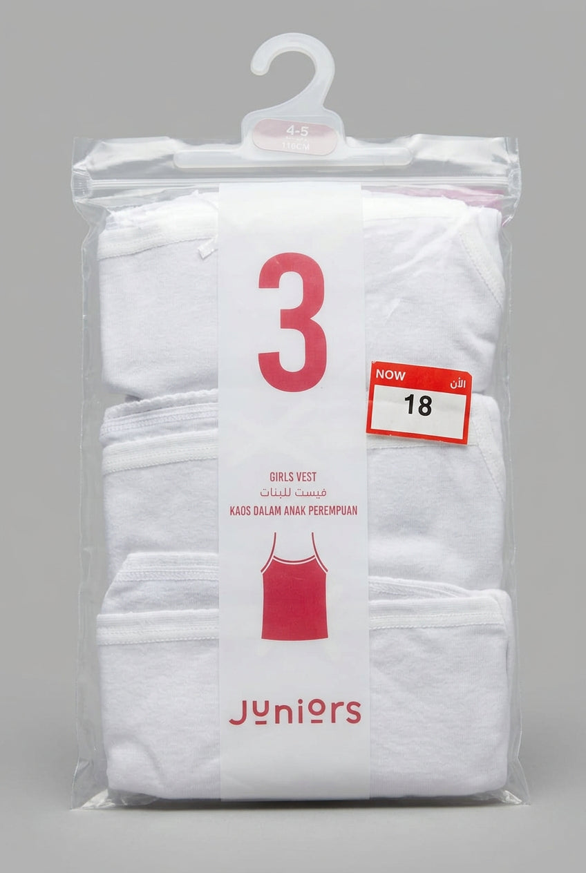 Girls white vest set of 3 size 4-5 (110 cm)