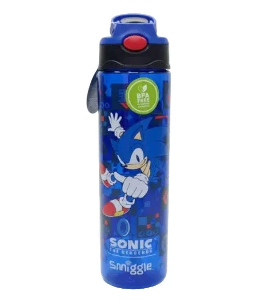 Smiggle Flip Plastic Sipper Water Bottle - BPA Free - 680ML/ 23FL OZ - Sonic