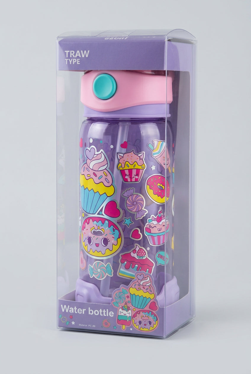 Vest Water Bottle - 650 ml - BPA Free - Cupcake
