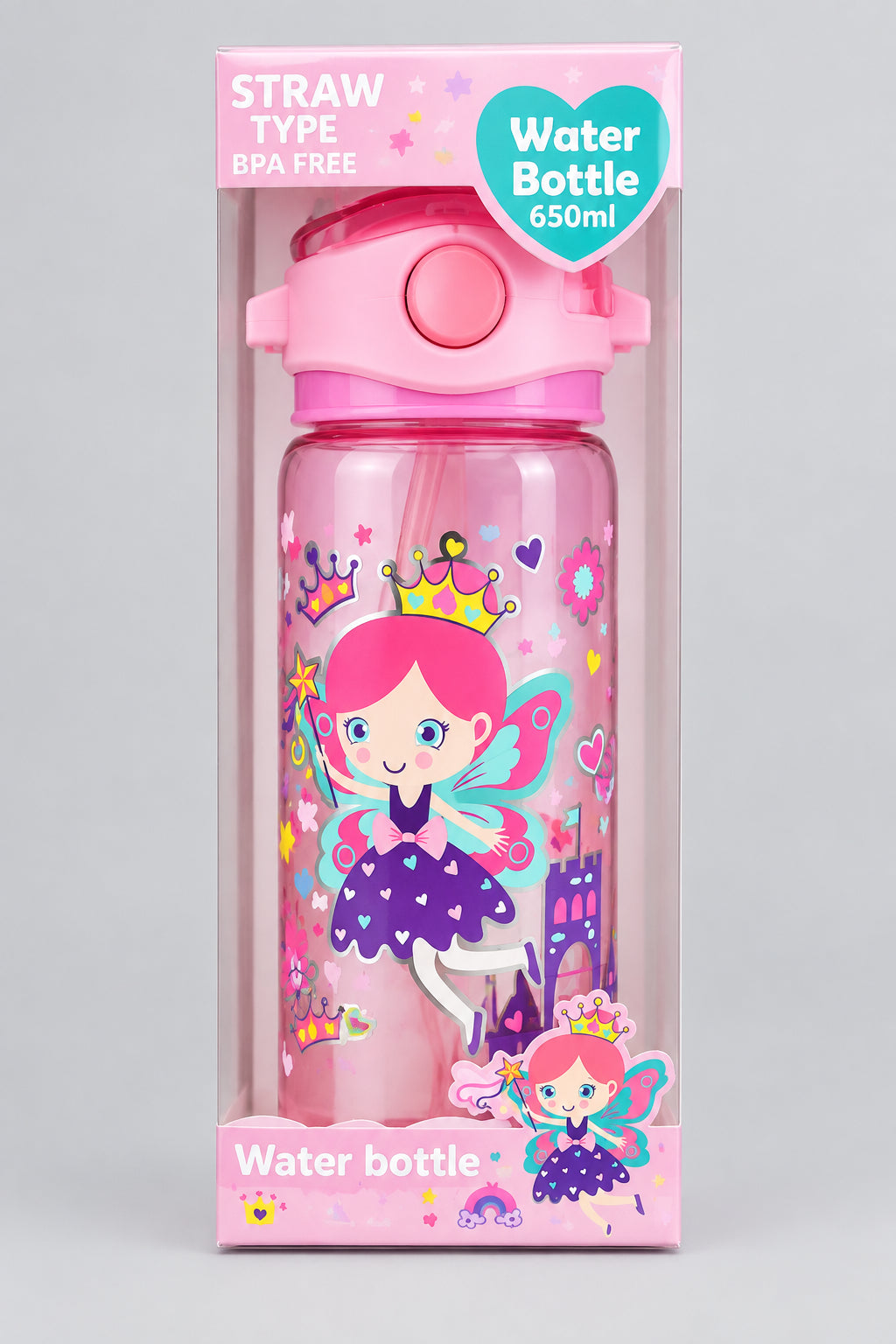 Vest Water Bottle - 650 ml - BPA Free - Fairy