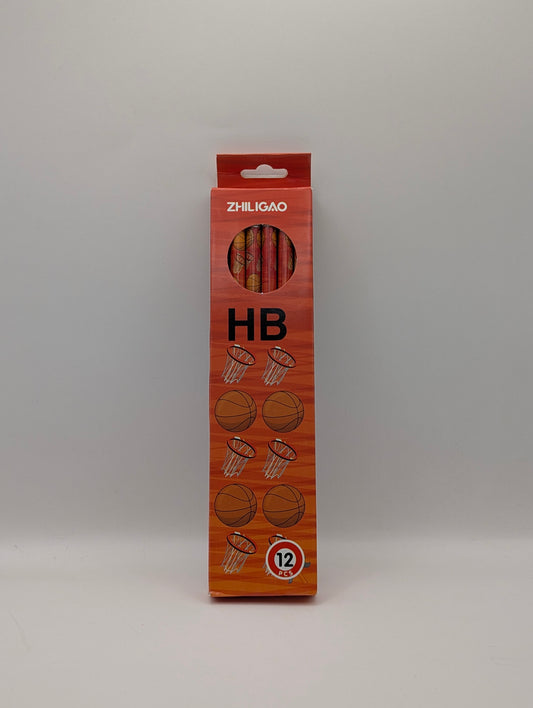 ZHILIGAO 12-Piece Basketball Themed HB Wooden Pencils Set for Kids