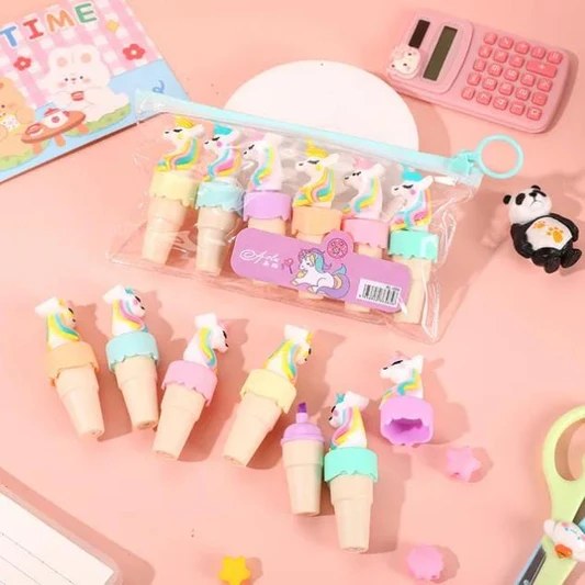 Ice Unicorn Highlighters (Pack of 6)