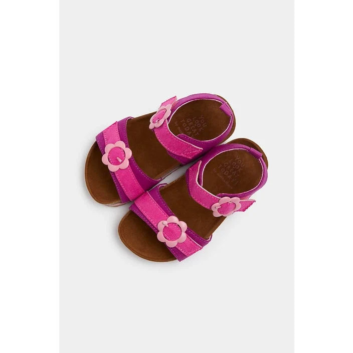 Mothercare Pink Flower Footbed Sandals