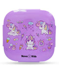 Nova Unicorn Purple Bento Lunch Box - 1000ml, Leakproof with Cutlery for Kids
