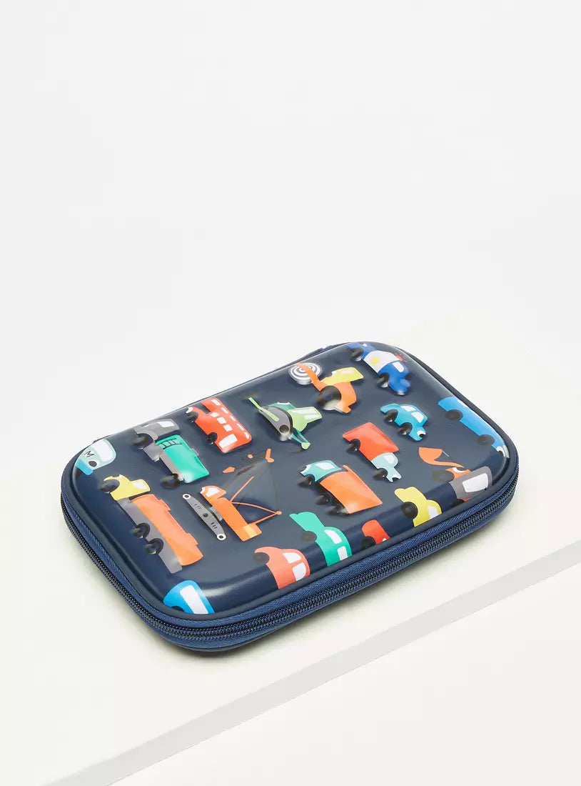 Cars Print Zip Around Pencil Case  22x15x4 cm