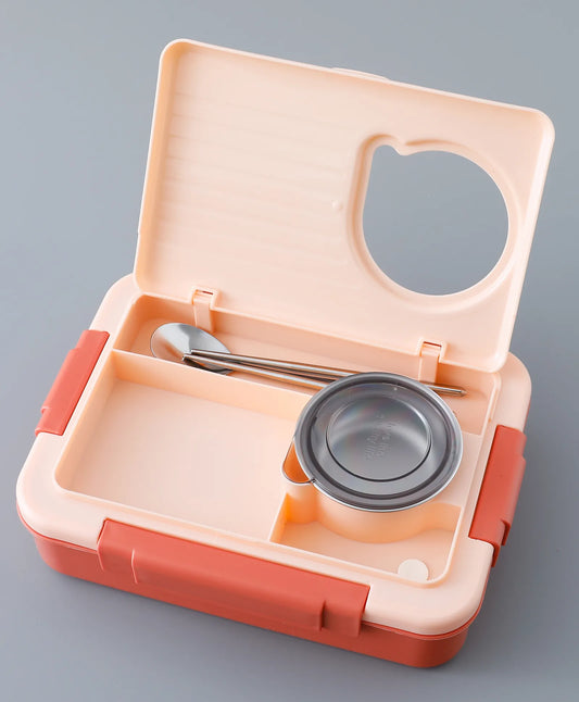 Kids Insulated Lunch Box Pink/Orange - Leakproof, BPA-Free, Multi-Compartment with Spoon & Chopsticks