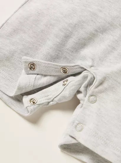 Juniors Applique Detail Romper with Short Sleeves and Button Closure ( 12 to 18 Months)