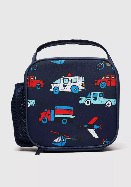 Printed Lunch Bag with Handle and Zip Closure