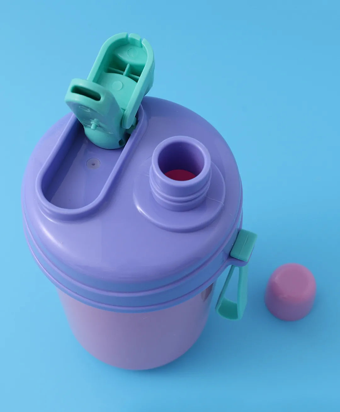Purple & Pink Sea Themed Lunch Box - With Bottle, Utensils, Removable Tray, Dual Lid, Carry Strap