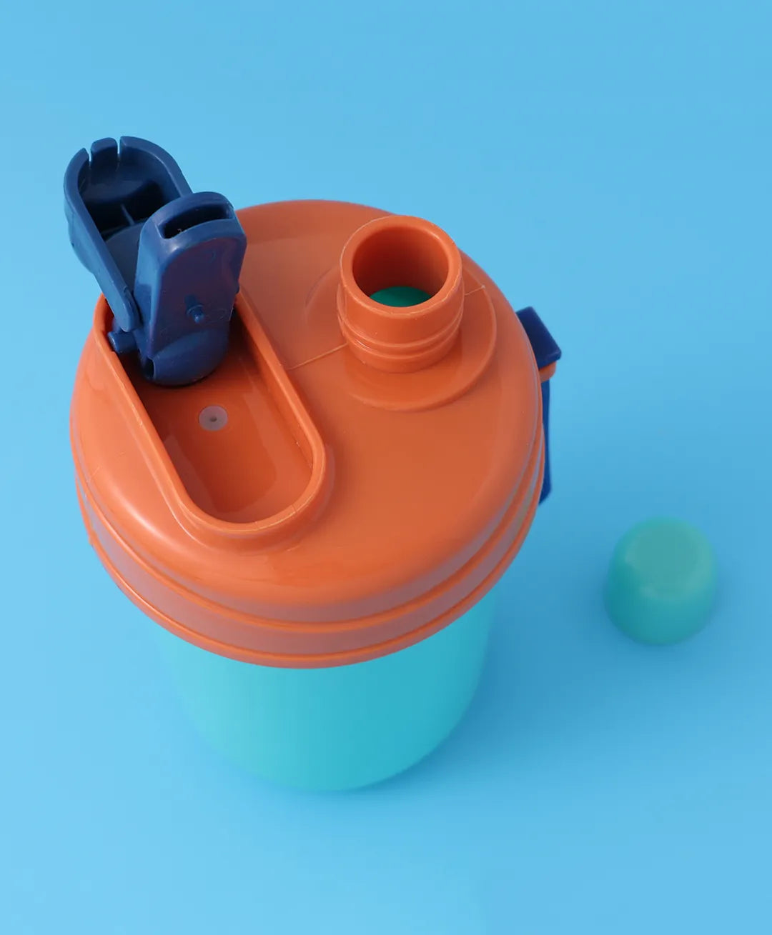 Dino Party Square Lunch Box - Blue & Orange, With Bottle, Utensils, Removable Tray, Carry Strap