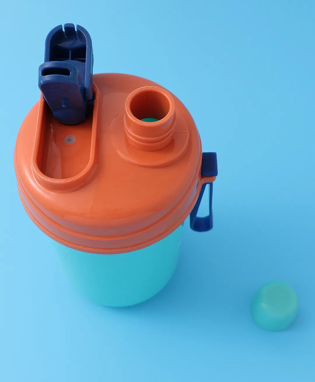Dino Party Lunch Box Set - Blue & Orange, With Bottle, Utensils, 2 Compartments, Carry Strap