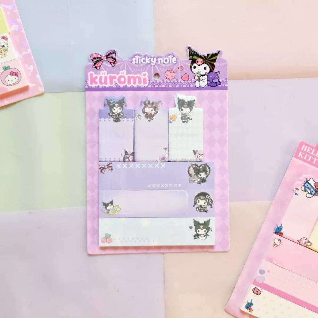 Multiple Style Character Sticky Notes Set - Kuromi