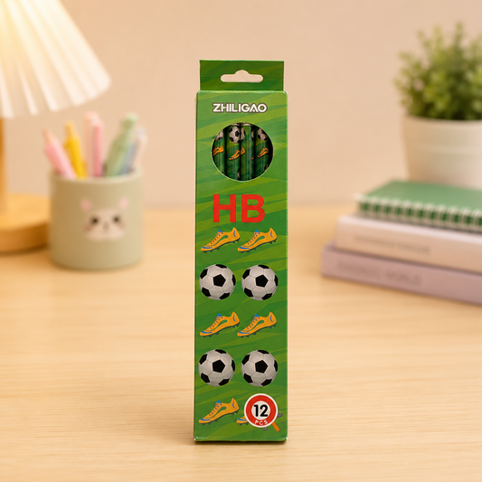 ZHILIGAO 12-Piece Football Themed HB Wooden Pencils Set for Kids