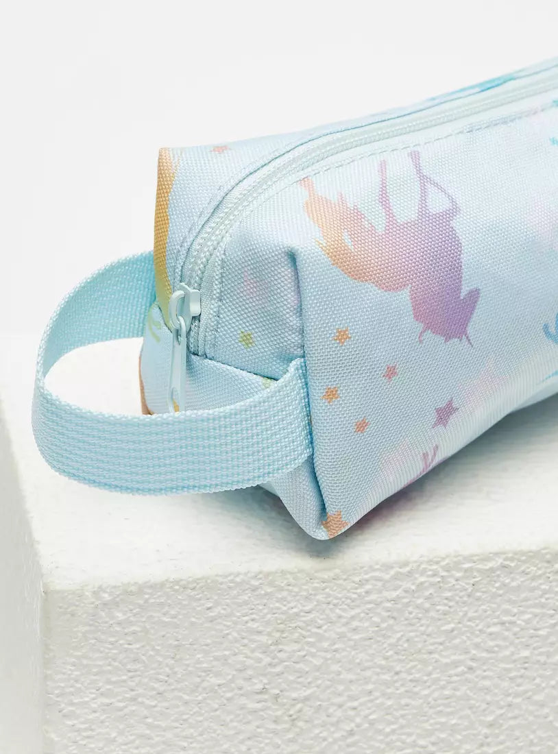 Unicorn Print Pencil Case with Zip Closure