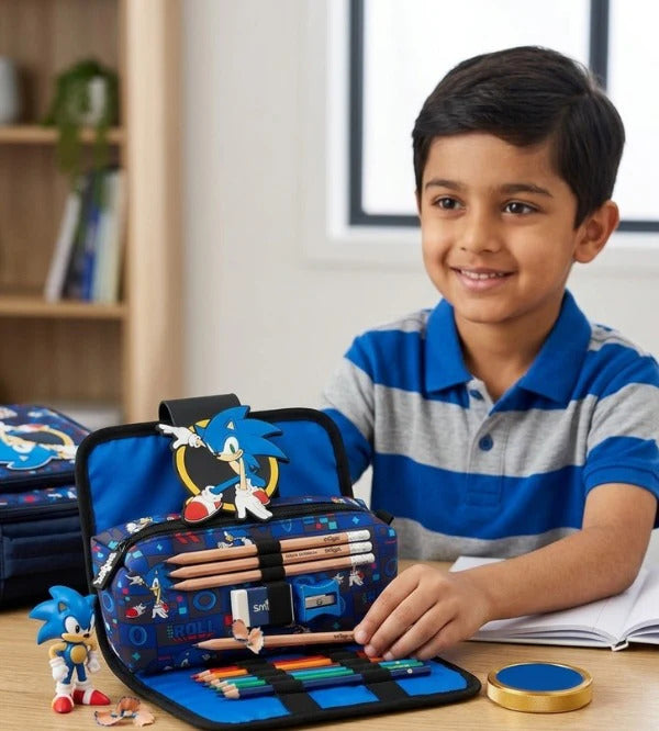 Smiggle Classic Pencil Case (Soft Pouch) - Sonic