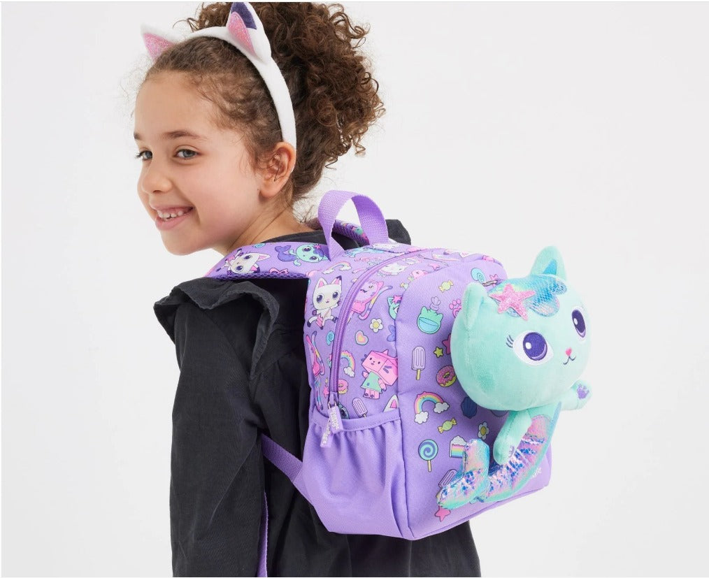 Smiggle Backpack With Detachable Plush Toy - Gabby's Cat