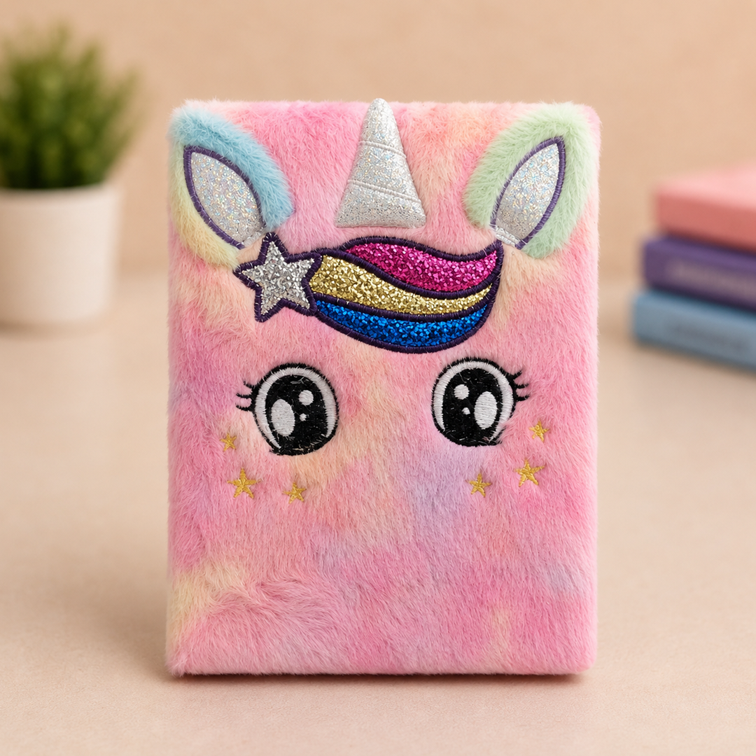 Fluffy Fur Notebook - Unicorn Pink