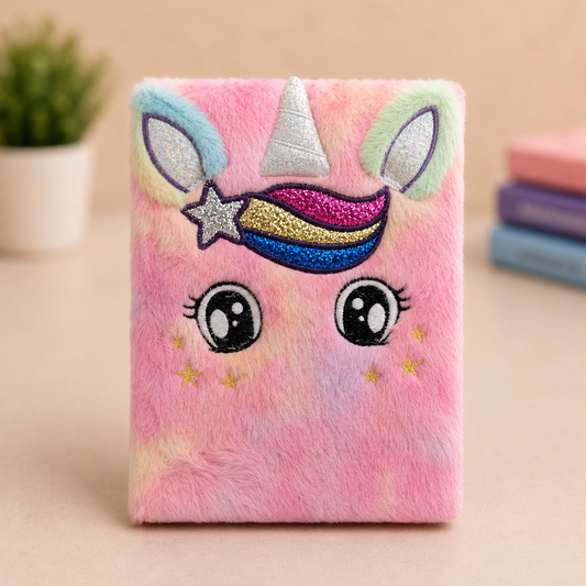 Fluffy Fur Notebook - Unicorn Pink