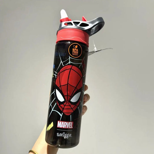 Smiggle Flip Plastic Sipper Water Bottle - BPA Free - 680ML/ 23FL OZ - Spider Man
