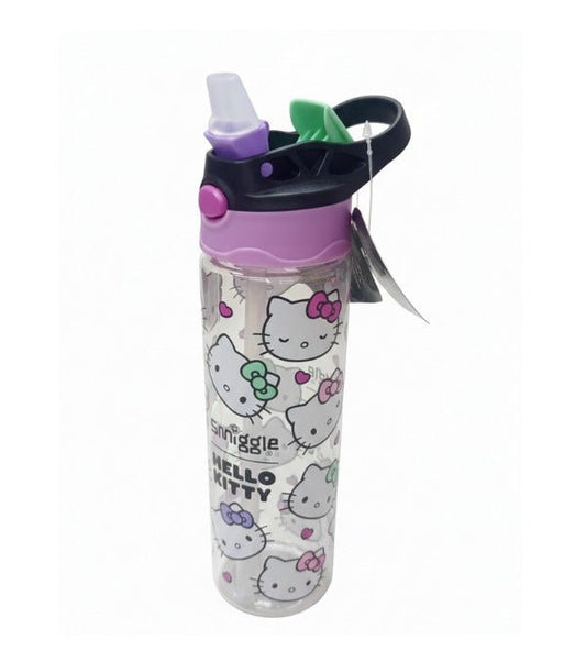Smiggle Flip Plastic Sipper Water Bottle - BPA Free - 680ML/ 23FL OZ - Hello Kitty