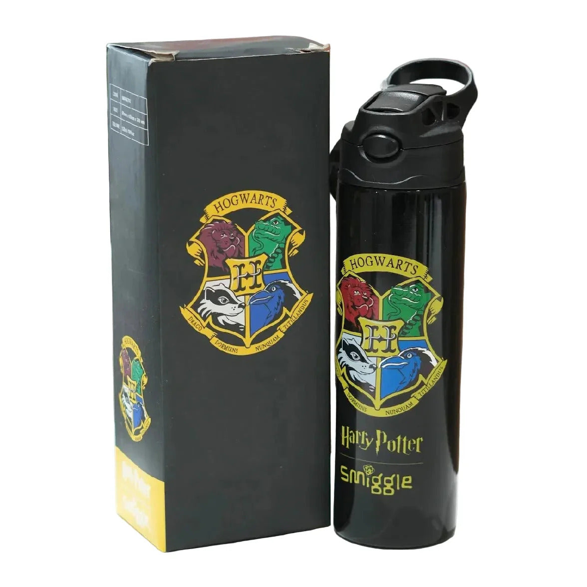 Smiggle Stainless Steel Flip Drink Water Bottle  - 520 ml - Hogwarts Harry Potter