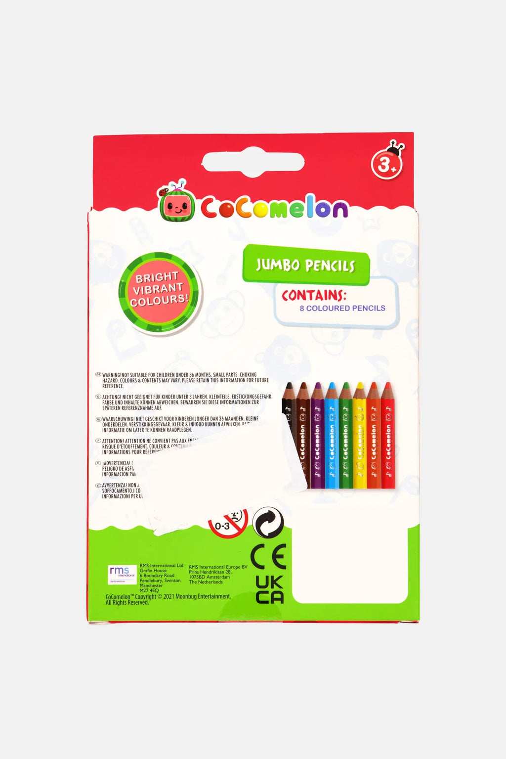 Cocomelon 8 Pieces Jumbo Pencils Red Combo