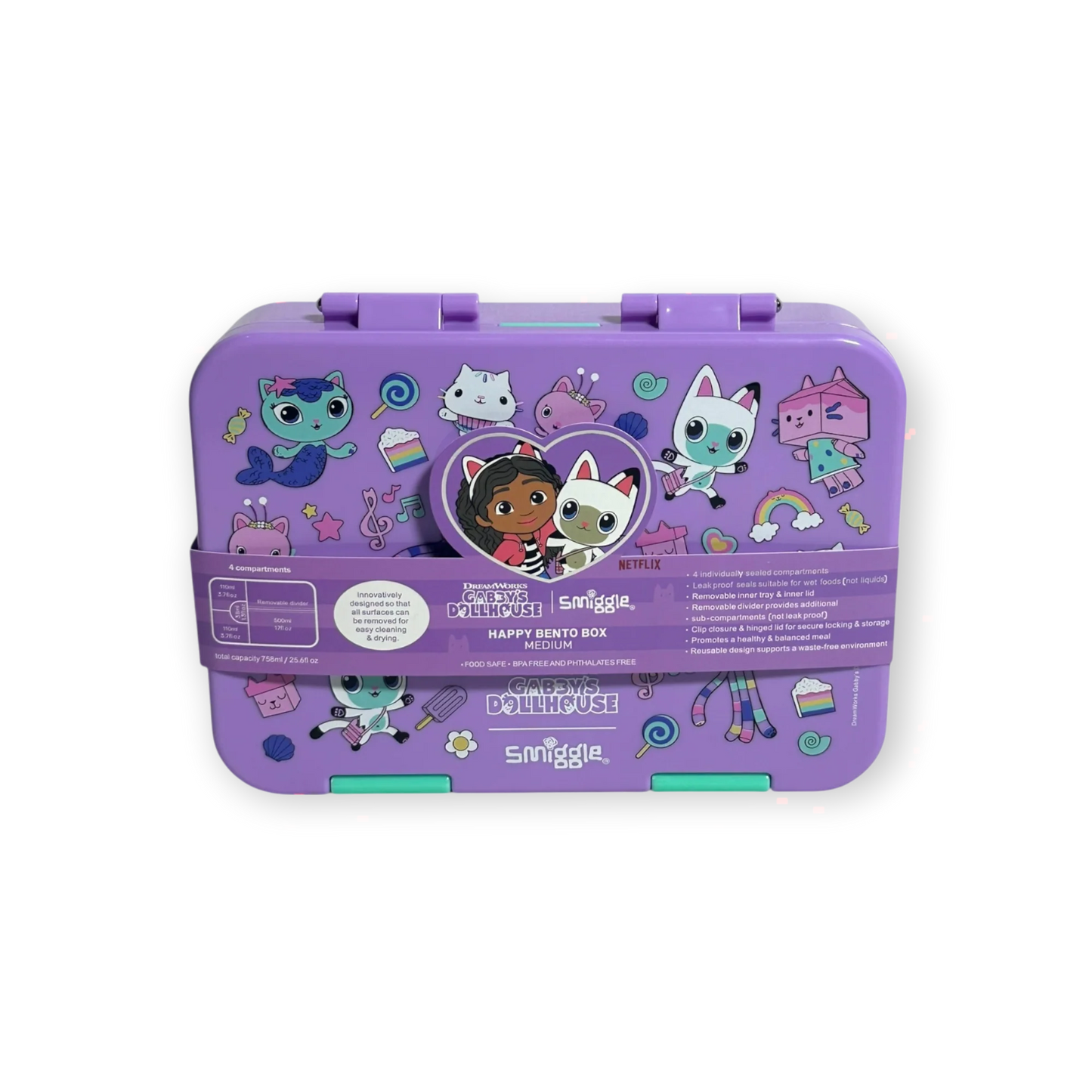Smiggle Bento Lunch Box (BPA Free) - Gabby's Dollhouse