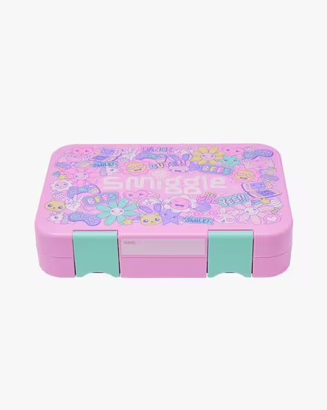 Smiggle Bento Lunch Box (BPA Free) - Floral Unicorn Hearts