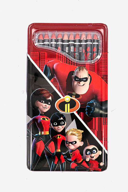 Disney Pixar 12 Pieces Incredibles Color Pencil Red and Black