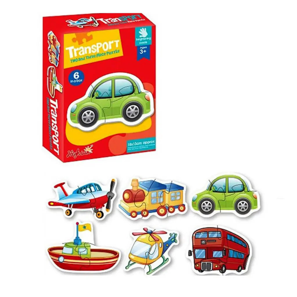 Transport Puzzle - Two & Three Piece Puzzles - 6 in a Box