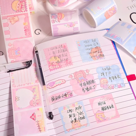 Cute Kawaii Sticky Notes Roll (1 Piece Random Design)