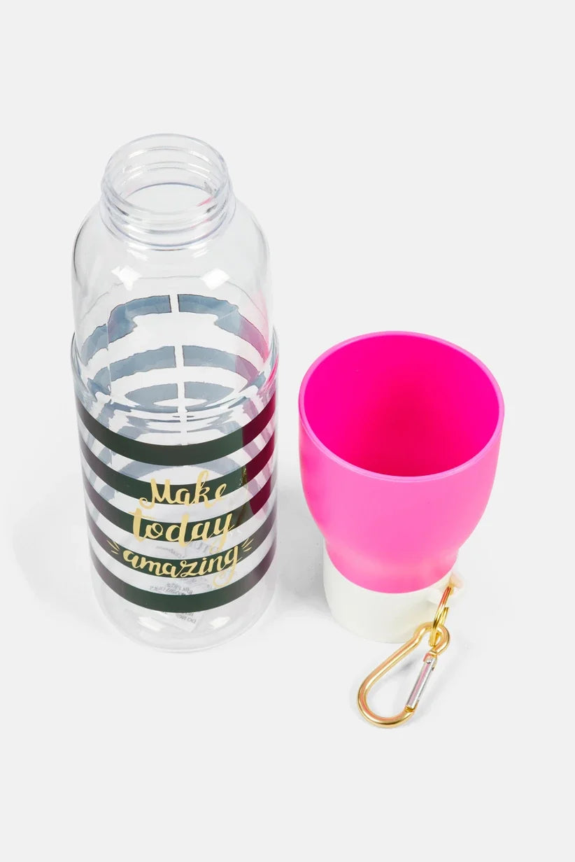 Votum Plastic Water Bottle With Carbine 730 ML Pink and Black