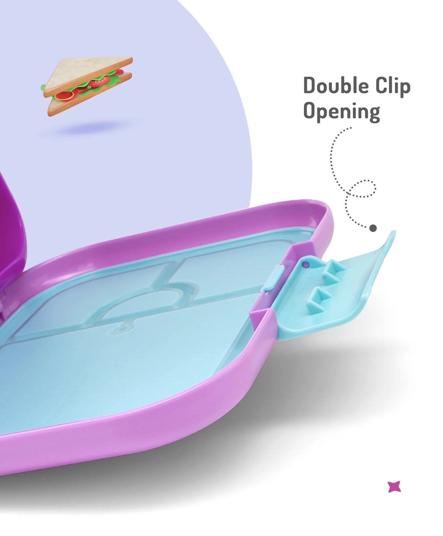 Bonfino Pink Bento Lunch Box - BPA-Free, Leak-Resistant, Microwave & Dishwasher Safe, 765ml