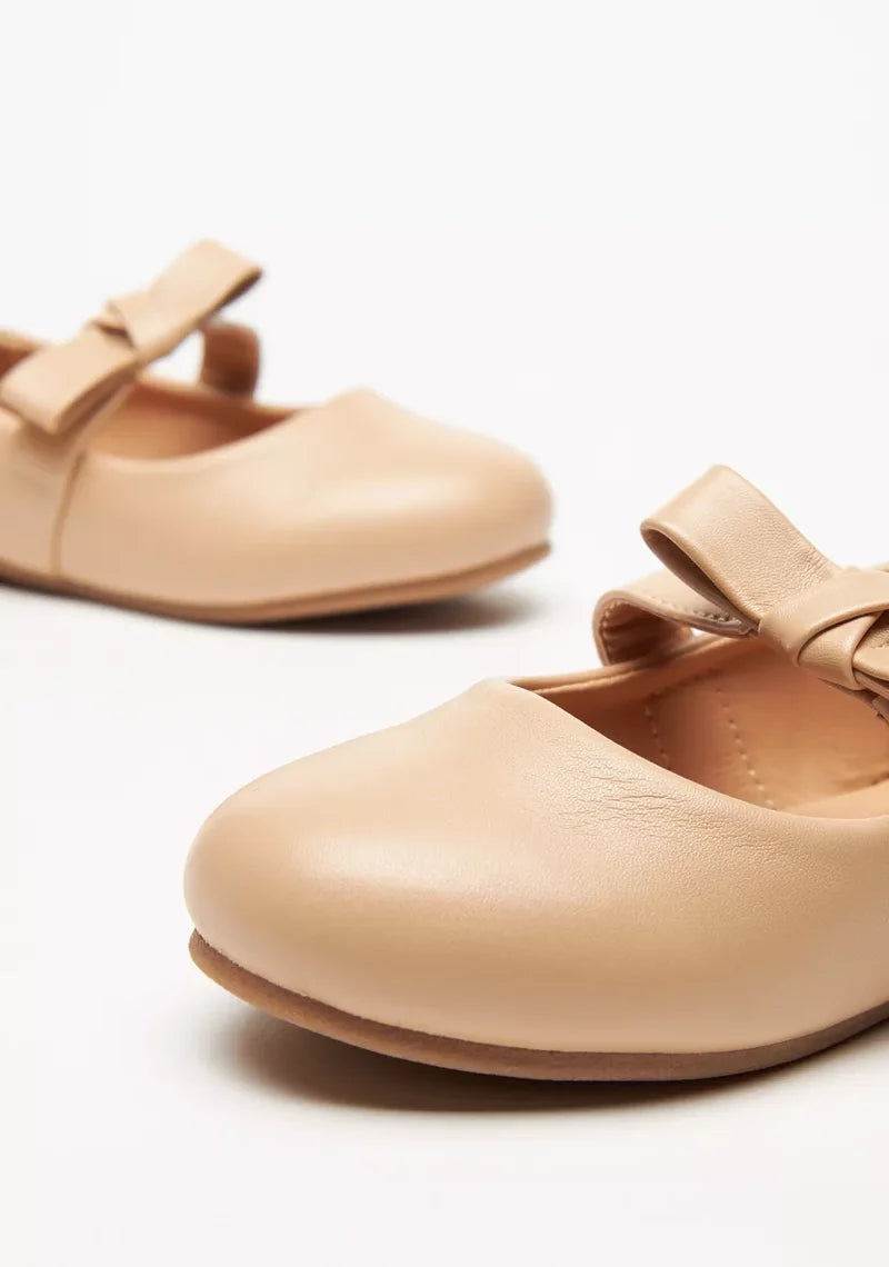 Juniors Solid Ballerinas with Bow Applique Shoes