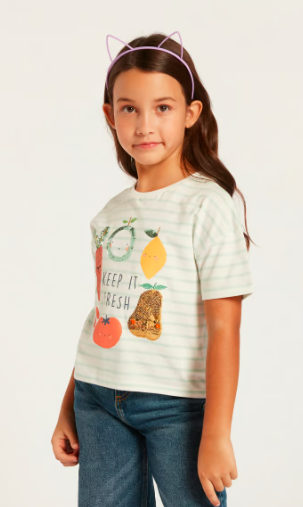 Juniors Graphic Print T-shirt with Short Sleeves 1-2 Yrs