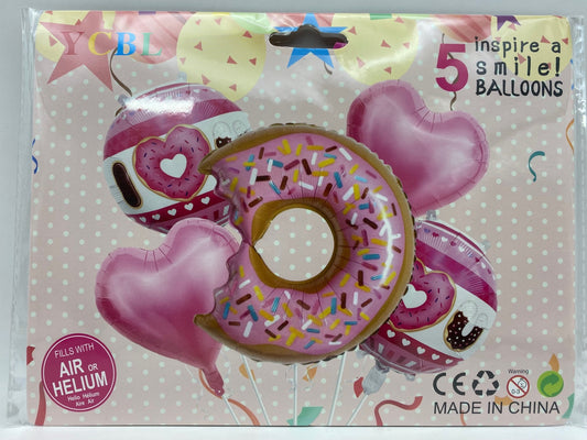 Character Foil Balloons Set - Pink Sprinkle Donut