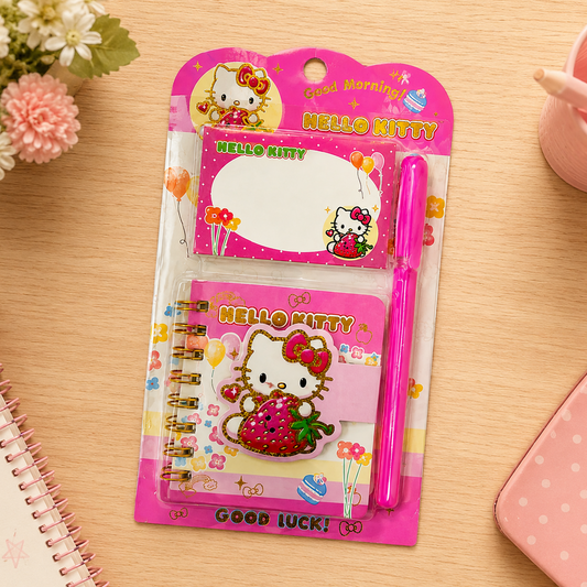 Character Mini Notebook & Sticky Notes Set - Hello Kitty