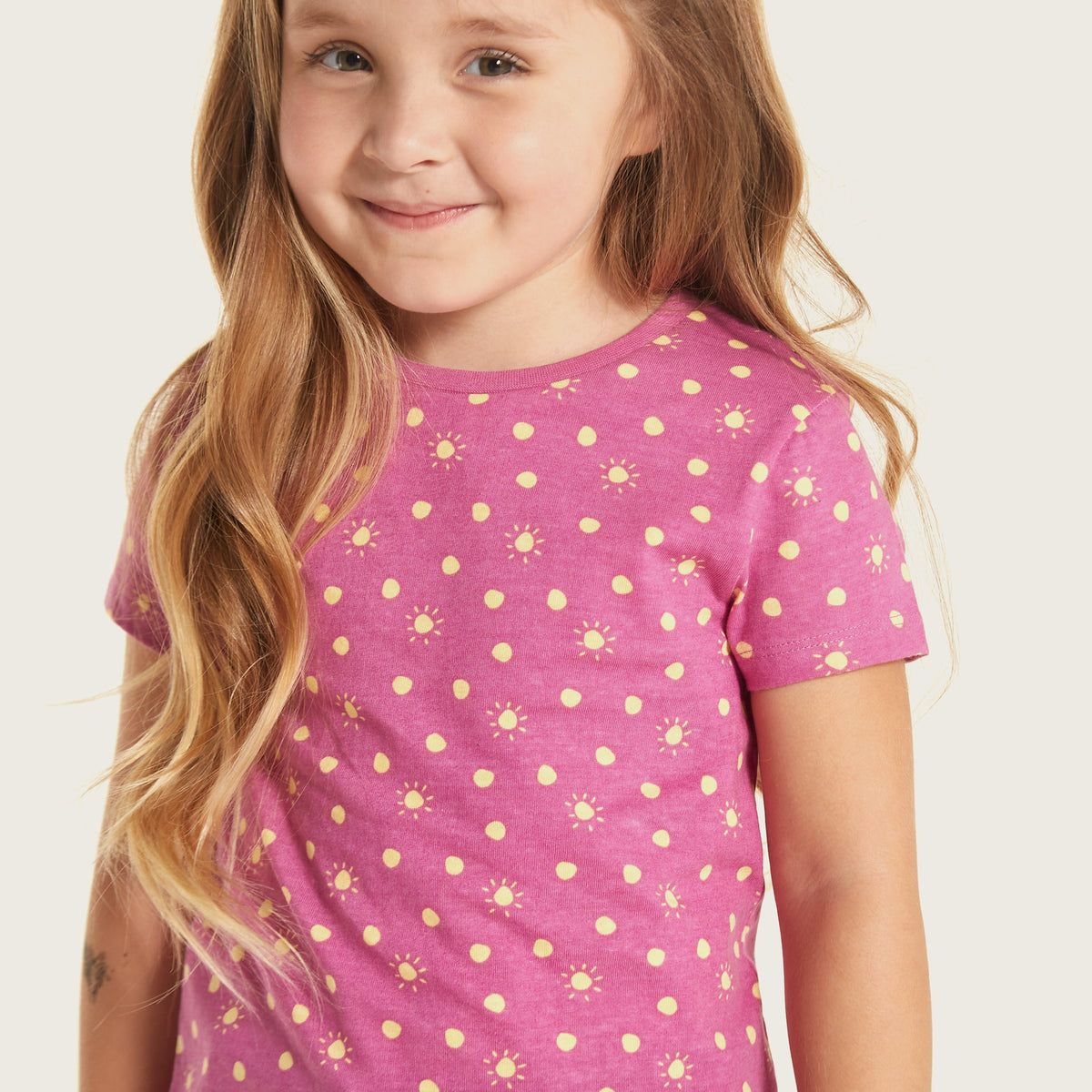 Juniors All-Over Print T-shirt with Short Sleeves and Round Neck (1-2 yrs)