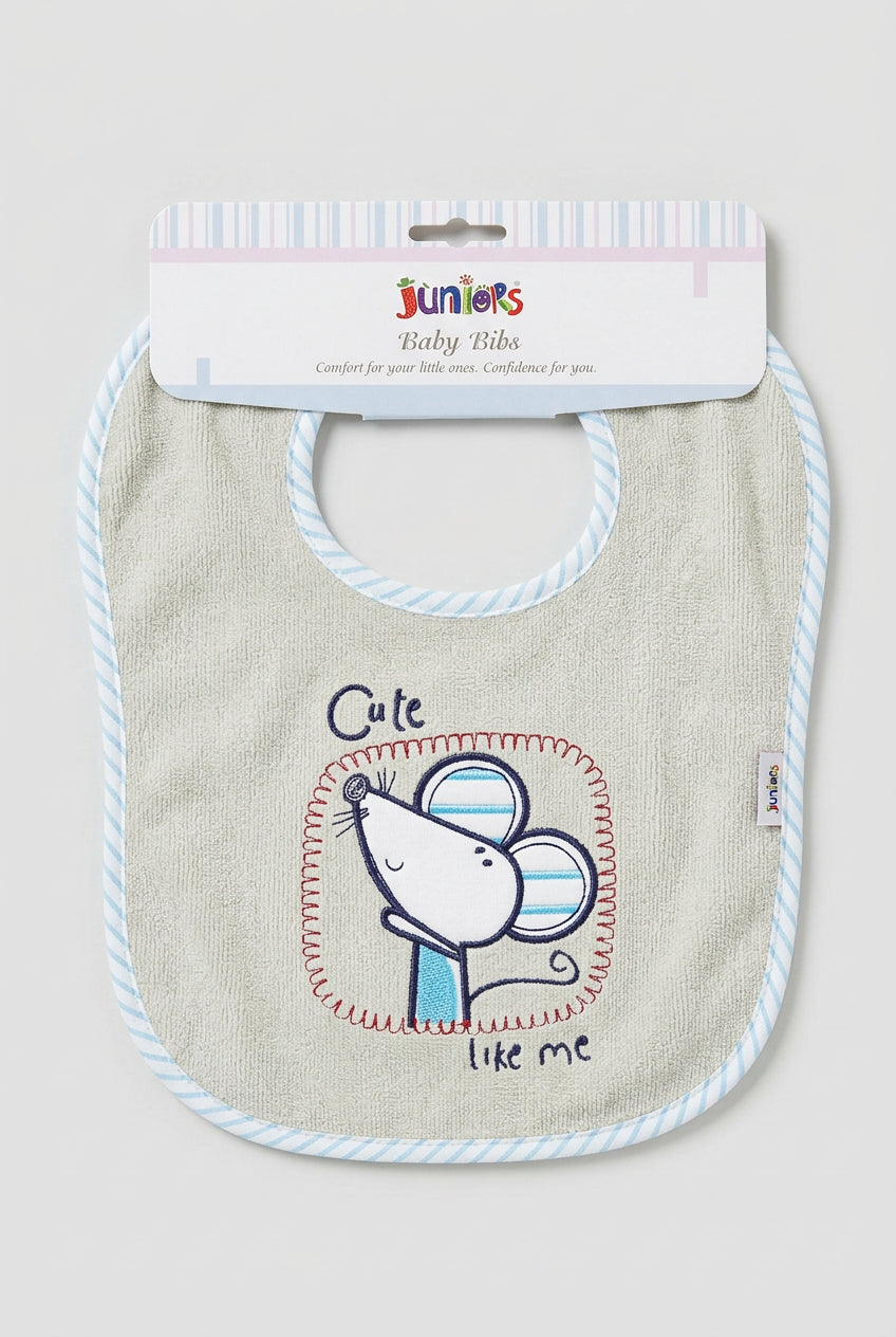 Juniors mouse baby bib (terry towel feel)