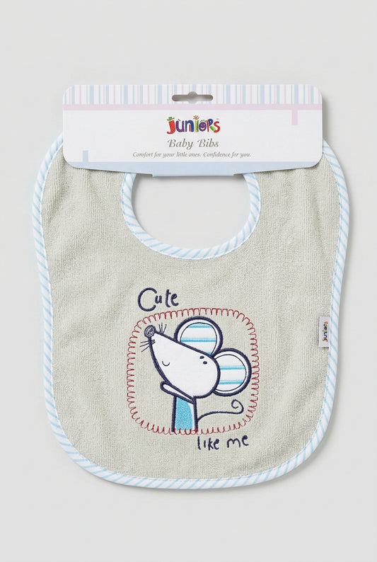 Juniors mouse baby bib (terry towel feel)