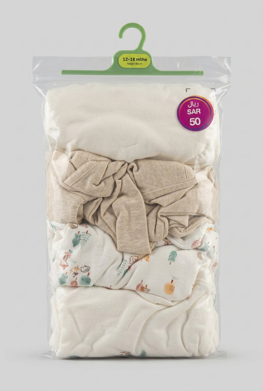 Mothercare Bodysuits 4Pcs 12-18M (White)