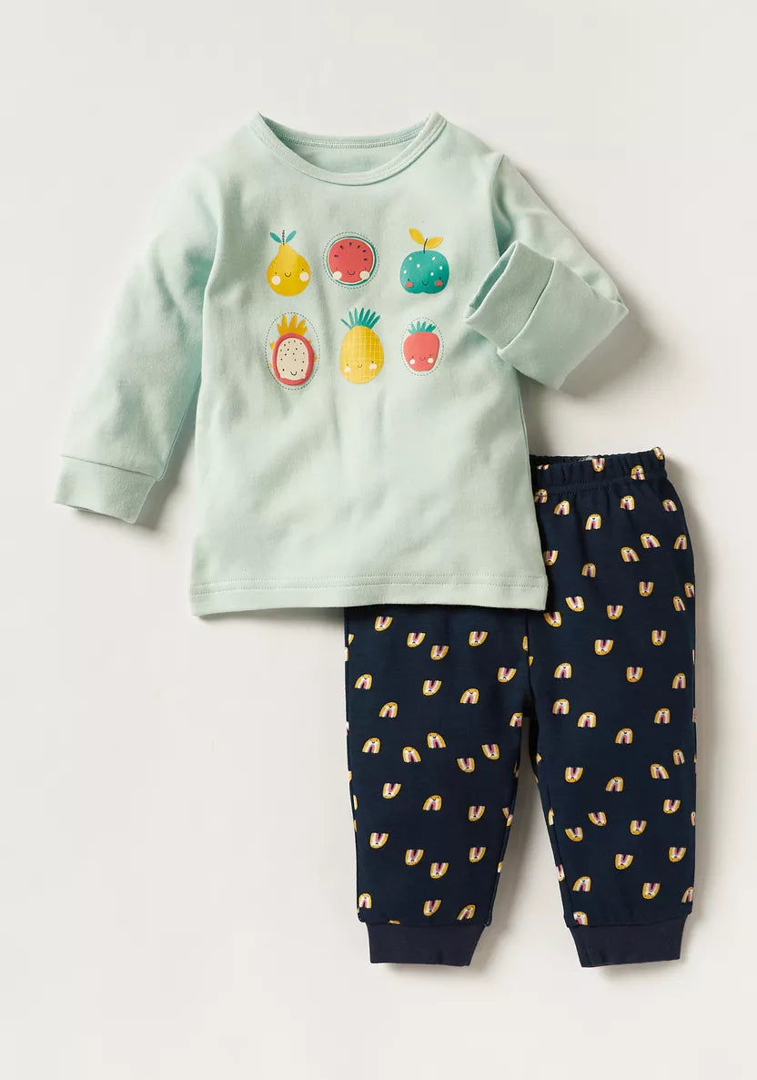 Juniors Shirt and trouser Set - 2 Sets (Fruits) 18-24 M