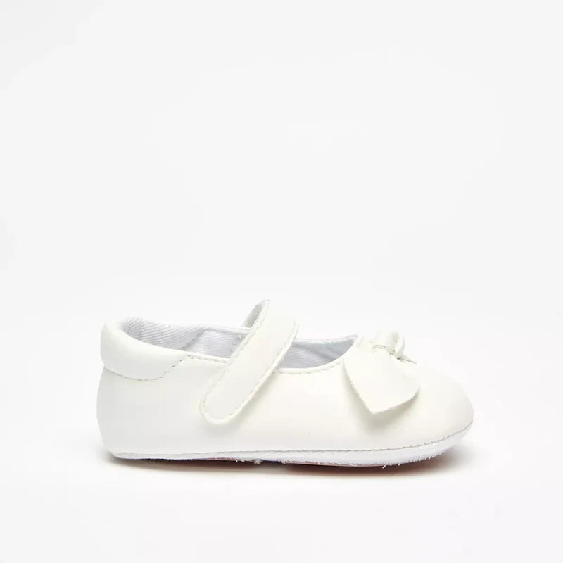 Barefeet Bow Accented Mary Jane Shoes with Hook and Loop Closure Size 19
