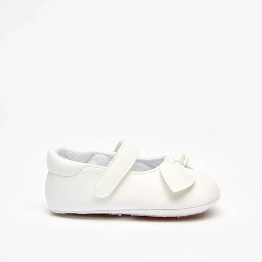 Barefeet Bow Accented Mary Jane Shoes with Hook and Loop Closure Size 19