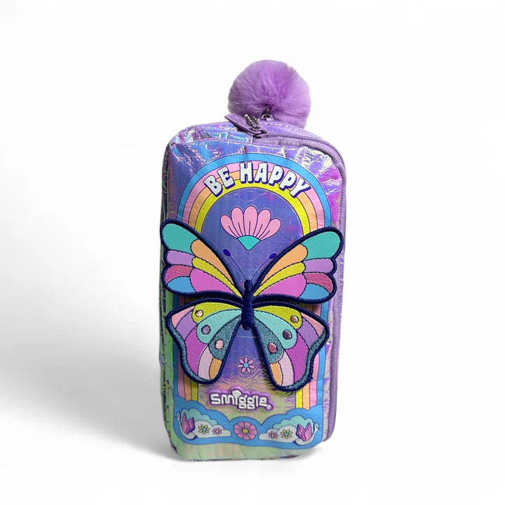 Smiggle Classic Pencil Case (Soft Pouch) - Butterfly